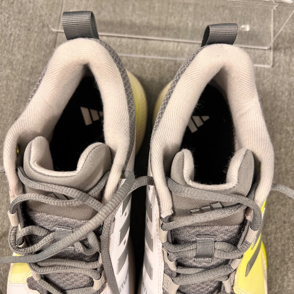 Adidas Court Adituff Pickleball White Lucid Lemon Sneakers Tennis Sz 10 Athletic - Picture 6 of 10